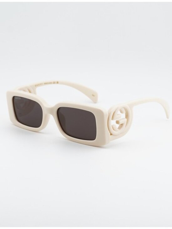 Gucci GG1325S 002 Sunglasses Ivory Square Frame, Grey Lenses main image 6